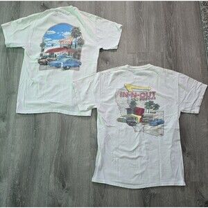 2 VTG 1999 / 2000 In N Out Burger T Shirt Men's M California - Las Vegas Hanes